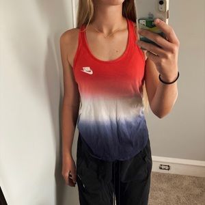 Red, White & Blue Ombré Nike tank top